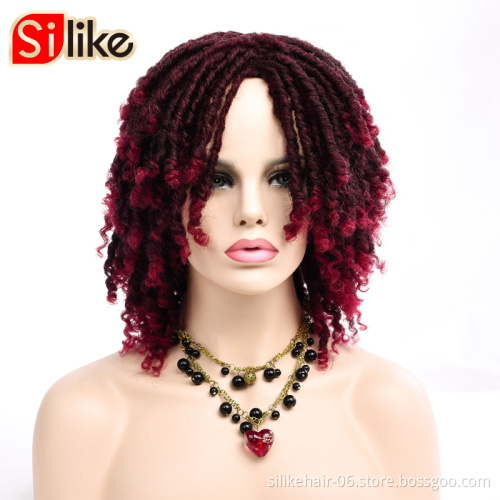 14 '' Soft Dreadlocks Wig Ombre Black Bug Curly Twist Crochet Braid Wig Heat Resistant Wigs Curly Twist Hair Faux Locs Crochet
